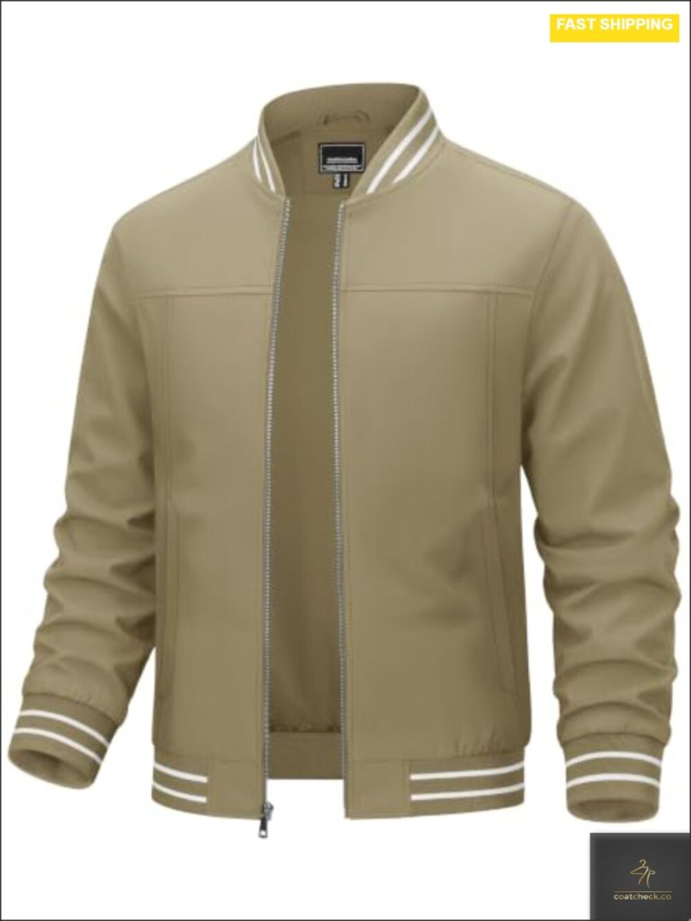 Men's Lightweight Windbreaker Bomber Jacket Water Repellent Full Zip with